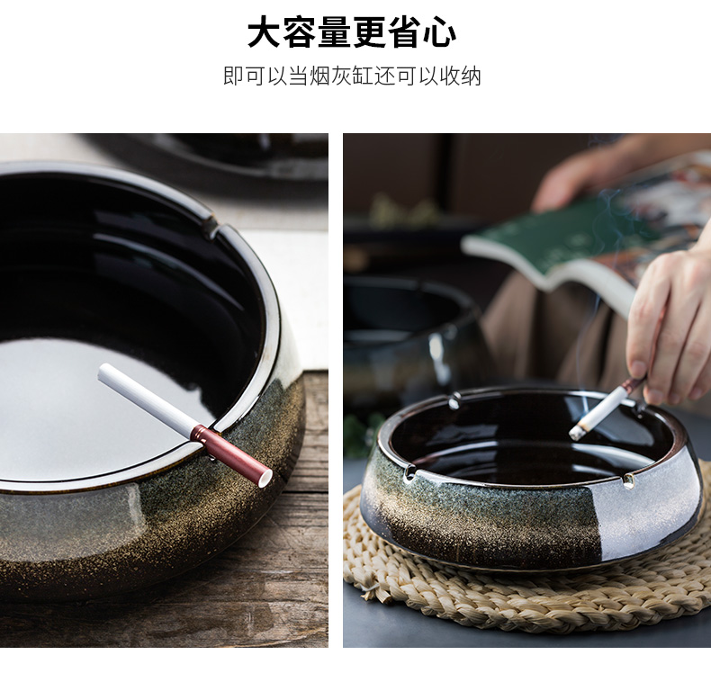 Porcelain color beauty creative emboss ceramic ashtray large thick retro home sitting room office ashtray