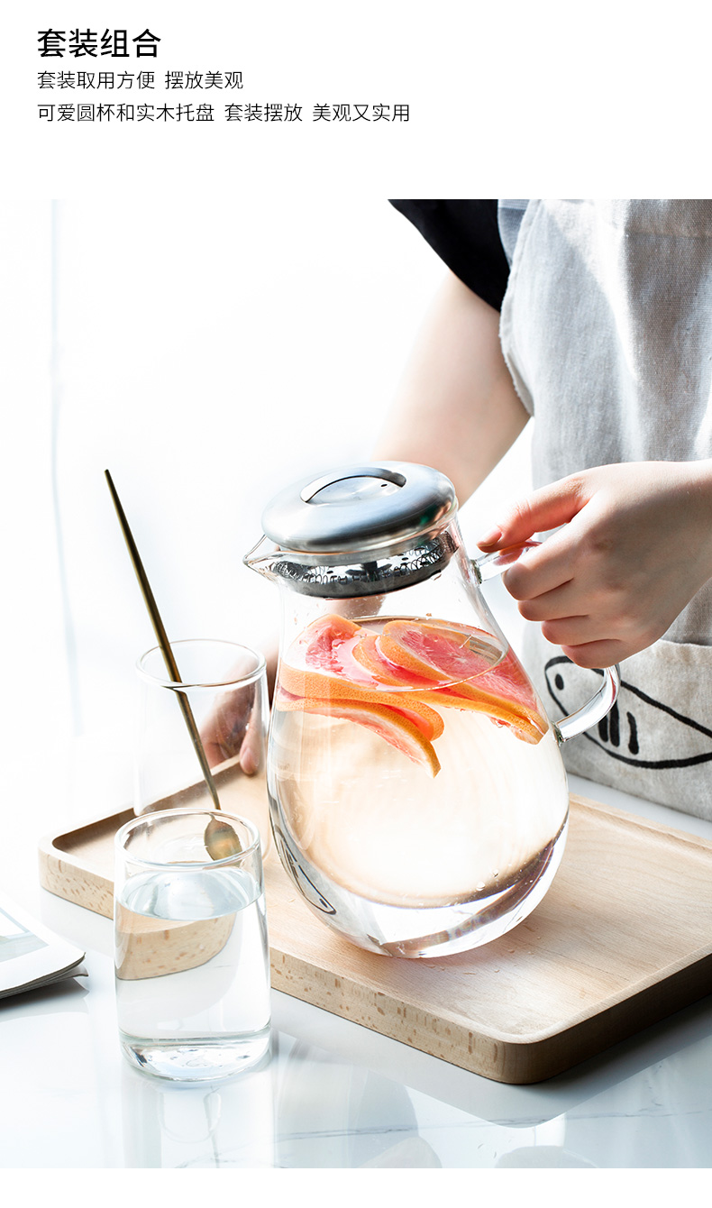 Porcelain color beautiful big glass of cold water high temperature resistant capacity against the cool outraged kettle cold drinks maker of household cup suit kettle