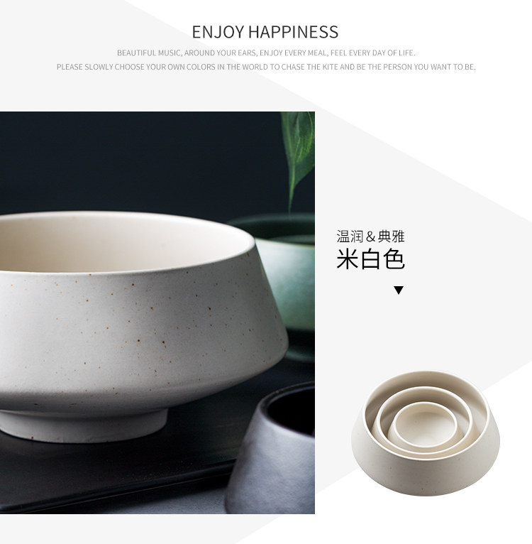 Porcelain color beauty creative ceramic bowl noodles bowl of soup bowl dish large irregular salad bowl tall bowl of tableware restoring ancient ways