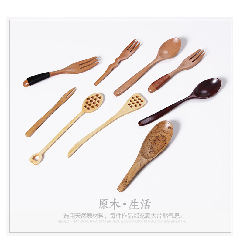 Porcelain to clearance 】 【 color beauty creative glass bowl glass vase household wood spork tableware