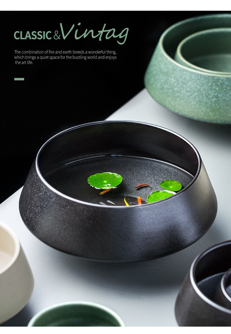 Porcelain color beauty creative ceramic bowl noodles bowl of soup bowl dish large irregular salad bowl tall bowl of tableware restoring ancient ways