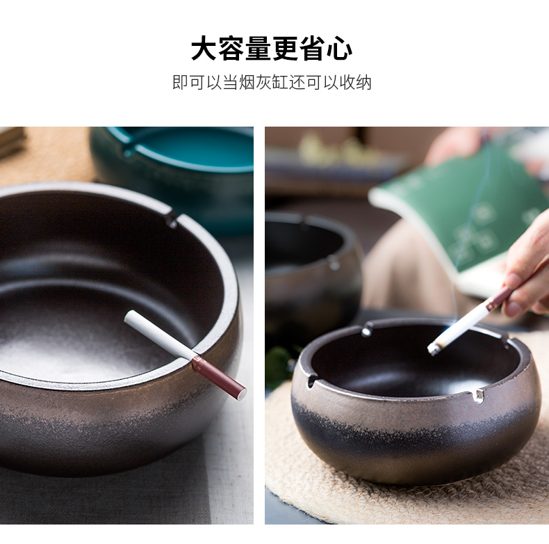 Creative large ashtray Chinese style restoring ancient ways move ceramic ashtray home sitting room office windproof ashtray