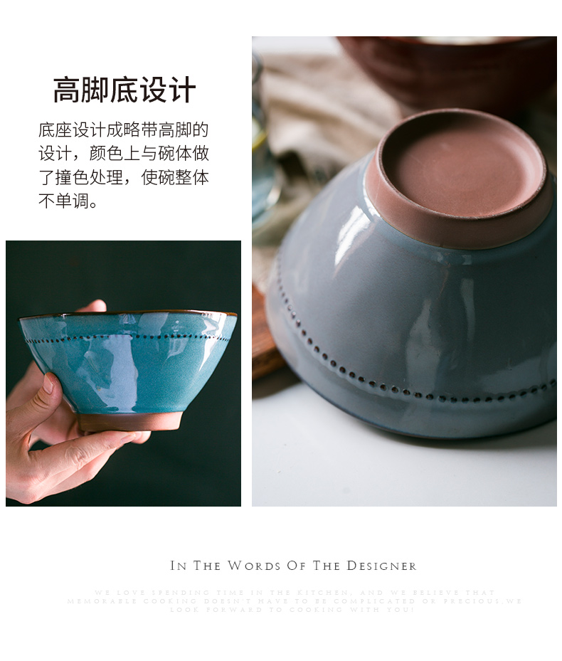 Porcelain color beauty creative ceramic bowl household tableware hat to pull a rainbow such as bowl bowl of beef soup bowl mercifully rainbow such as bowl of fruit salad bowl