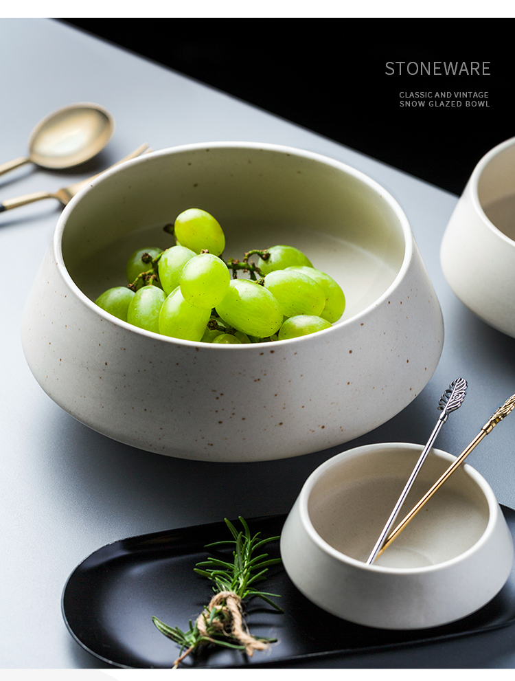 Porcelain color beauty creative ceramic bowl noodles bowl of soup bowl dish large irregular salad bowl tall bowl of tableware restoring ancient ways
