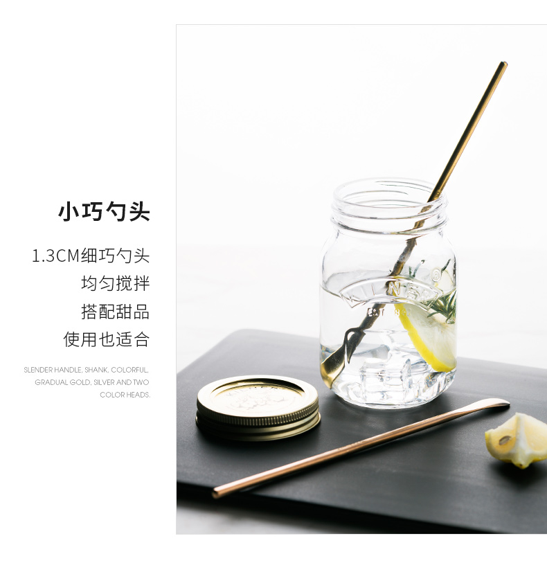 Porcelain color beauty stainless steel ladles mixing spoon, coffee spoon, creative ice run honey cocktail swizzle stick