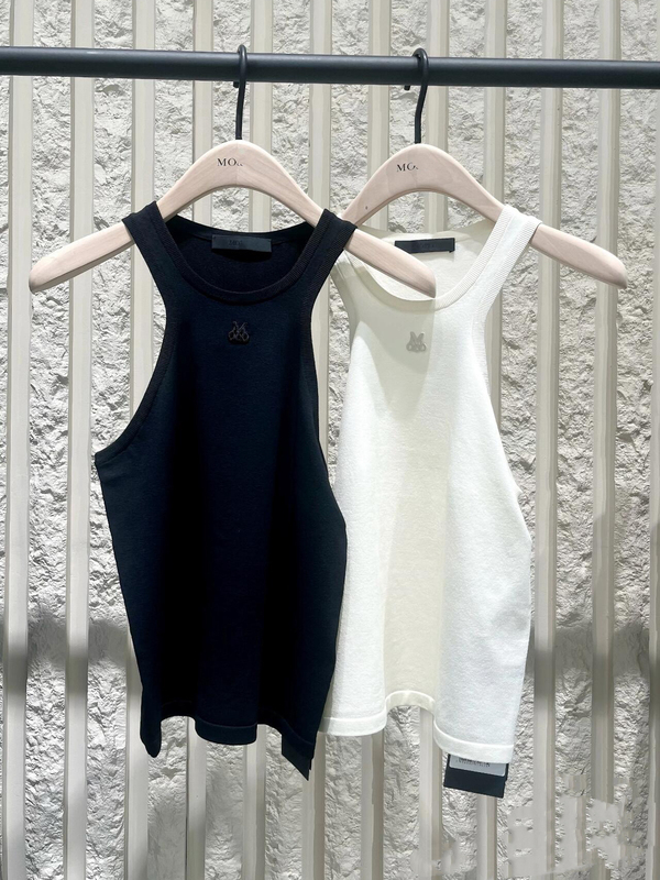Authentic Modal Wool Blend Deconstructed Sleeveless Vest Top for Women 2024 Autumn New Arrival Mbd3Vet007