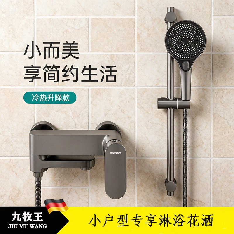 Authentic High-Quality All-Copper Shower Set for Home Use, European-Style Split Simple Shower for Small Apartments, Pressurized Bathing