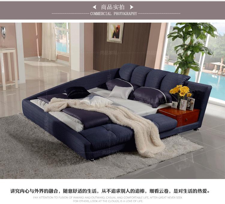 giường vải hiện đại nhỏ gọn căn hộ nhỏ rửa được bọc hôn nhân đôi giường 1,5m tatami giường vải Phòng ngủ chính - Giường giường sắt 1m4