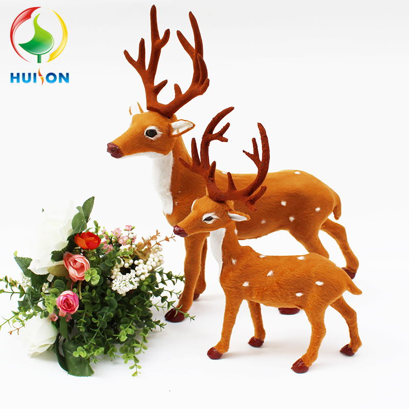 Christmas deer ornaments 30 80cm plush doll elk 1 meter 1 2 meters simulation Sika deer gift scene arrangement