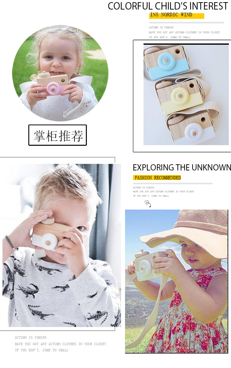 Ins net nổ đỏ trẻ em làm bằng tay máy ảnh đồ chơi bằng gỗ sáng tạo máy ảnh nhỏ làm bằng tay - Đồ chơi gia đình đồ chơi cho bé sơ sinh