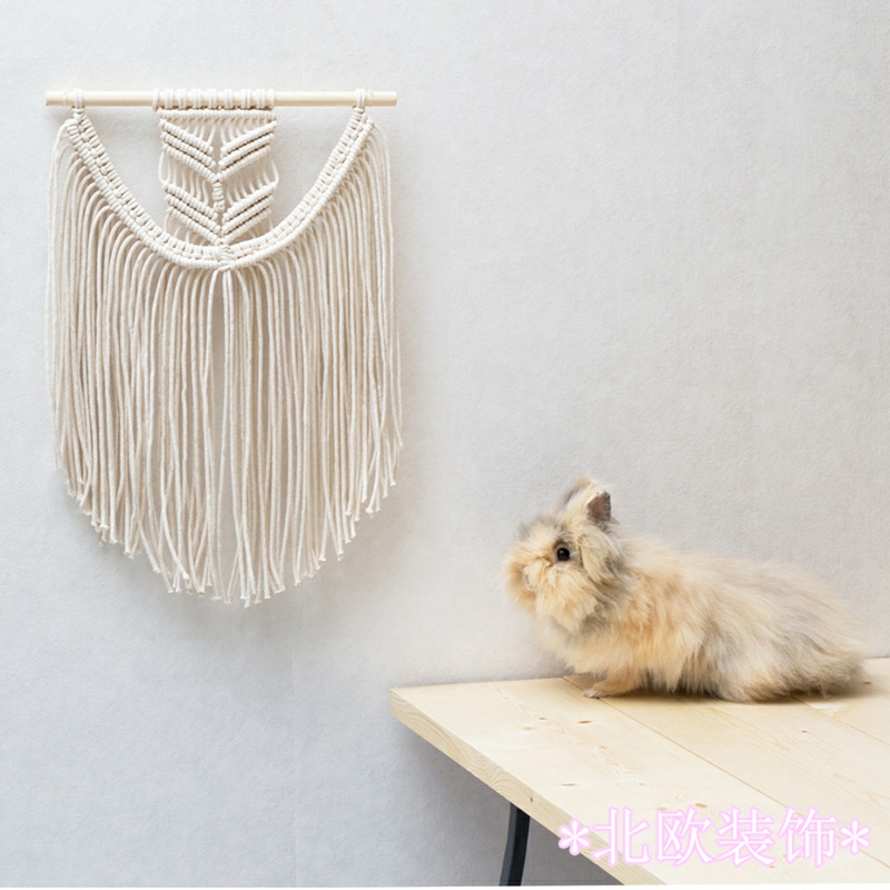 INS gió Bắc Âu phòng trẻ em đồ trang trí bông dệt tay tấm thảm phòng khách phòng ngủ treo tường boho thảm treo tường decor	