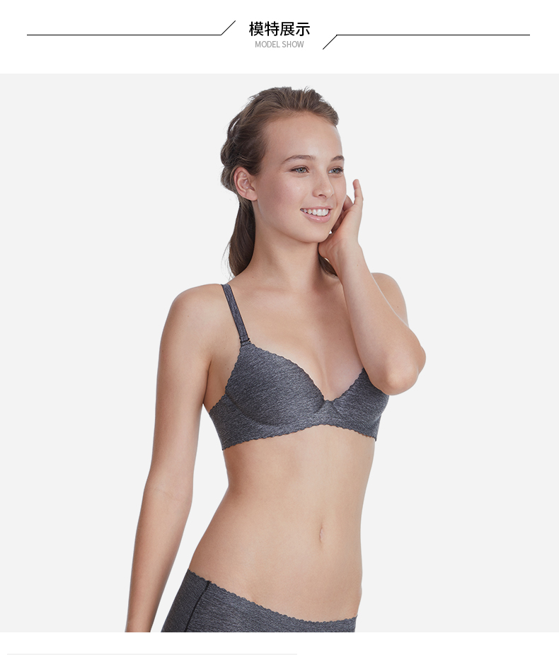 6IXTY8IGHT 68 không có vòng thép không có dấu vết thu thập cô gái áo ngực áo lót nữ BR06462 bra thể thao loại đẹp