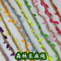 Colored fine hemp rope rattan leaf rope handmade diy material decorative leaf hemp rope weaving 10 meters