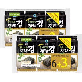 Korean Imported Cheongjeongwon Olive Oil Roasted Seaweed, Ready-To-Eat Children's Snack, Sushi Rice Wrap, Rice Mix Seaweed