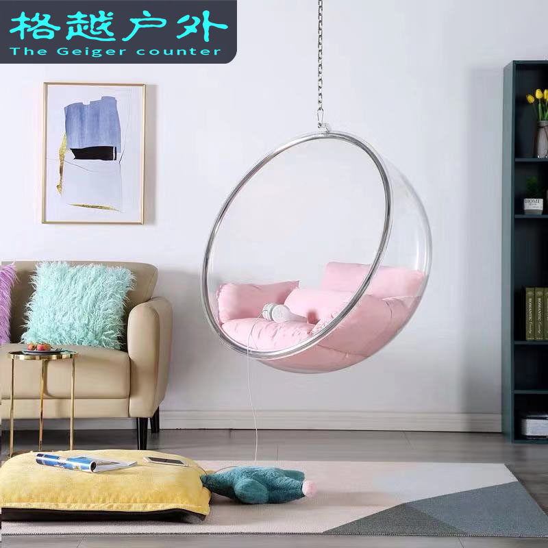 Net red bubble chair swing hanging basket space acrylic transparent indoor hanging hanging chair glass ins homestay Nordic