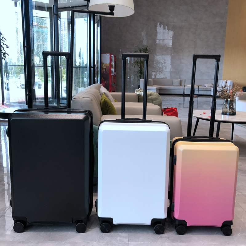 Export luggage solid color 20 boarding case strong and thickened suitcase frosted trolley case 26 fashion trend leather case