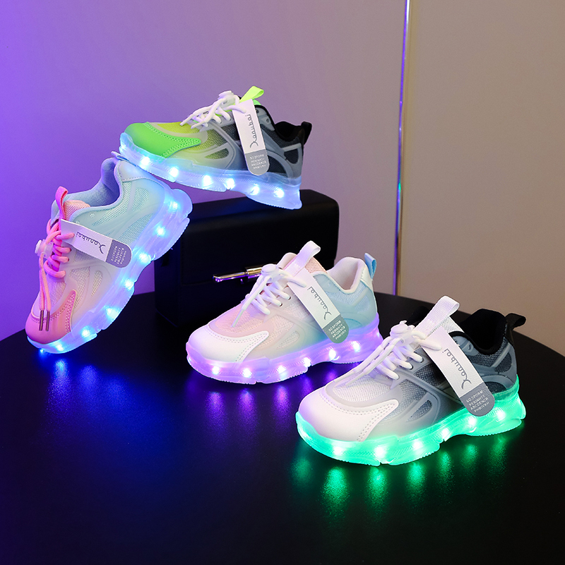 Rechargeable Light-Up Running Shoes, Dad Shoes with Lights, Sports Light-Up Shoes for Boys and Girls, Children's Shoes, Luminous Casual Shoes