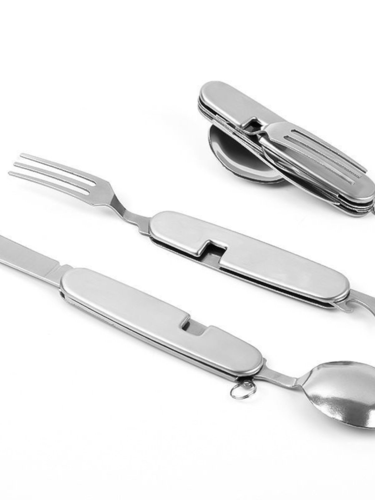 4-in-1 Detachable Multifunctional Outdoor Camping Foldableing Knife, Fork and Spoon Combination Fork Spoon Tableware Stainless Steel Table Spoon