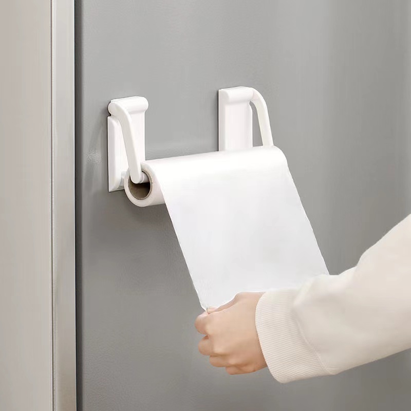 Japan Magnetic Style Paper Towel Rack Kitchen Fridge Preservation Film Rack Containing Layer Shelf Drum Toilet Paper Shelf Free shelf