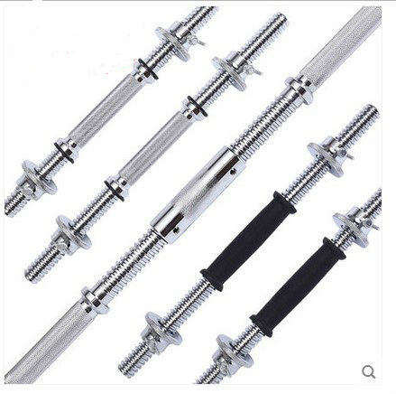 Electroplating dumbbell rod covered rubber rod 2 5 diameter universal 35 mercerized rod lengthened 40cm45 with nut home