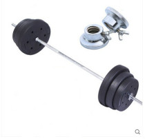 Weightlifting barbell set Household fitness equipment squat rubber-coated environmental protection barbell piece small hole curved rod straight rod barbell rod