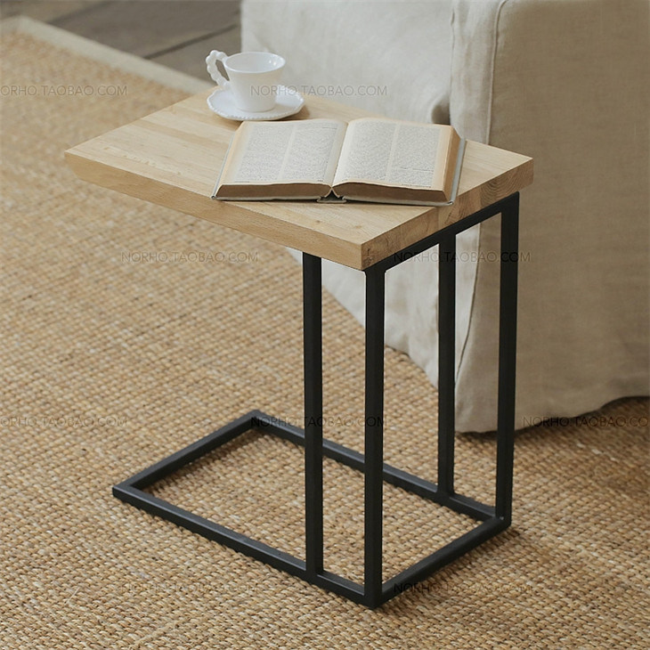 loft American industrial wind iron art solid wood side table coffee table tea table sofa edge a few corners several tea table small desk