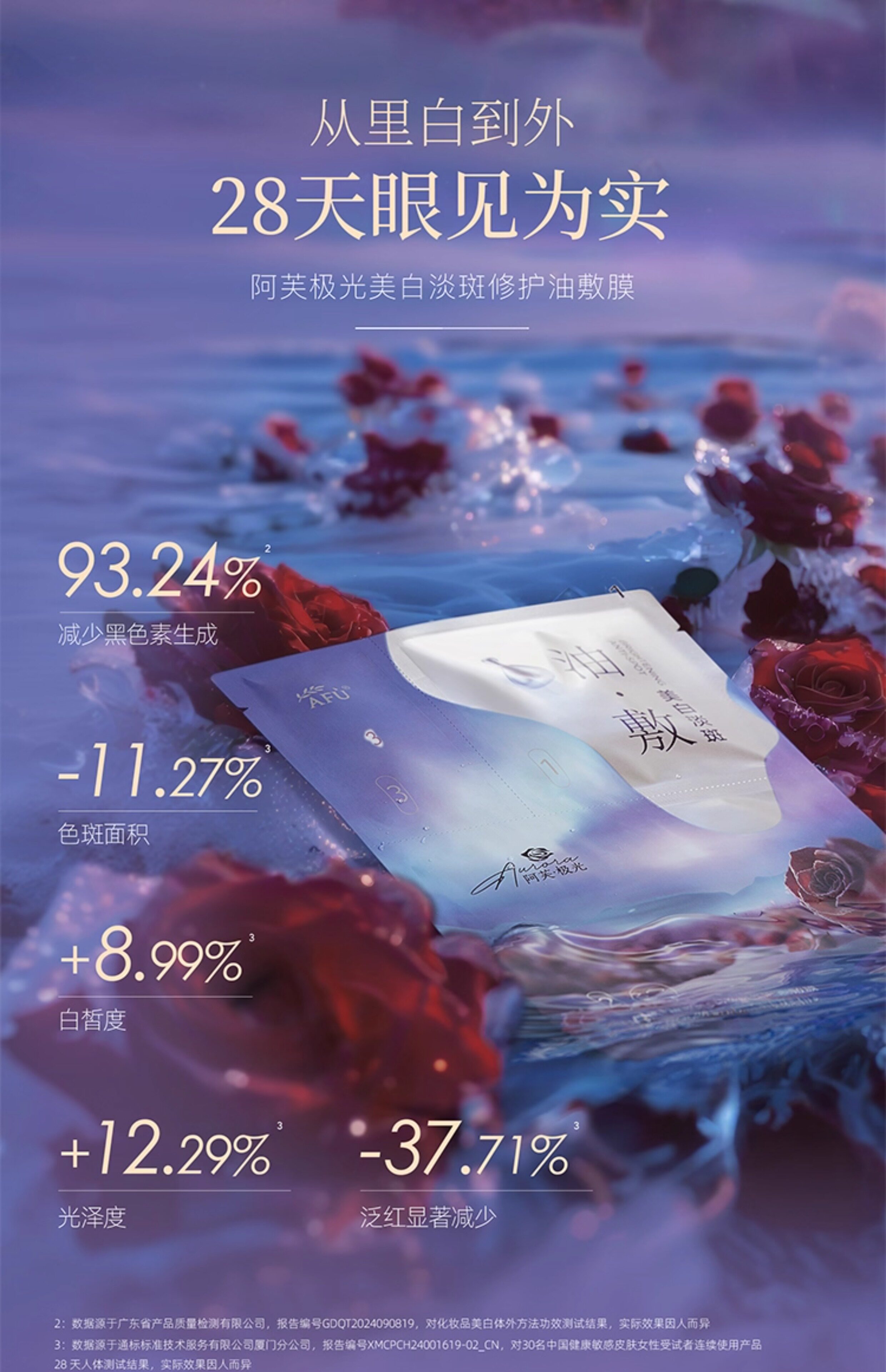 阿芙 極光美白淡斑修護玫瑰油敷膜面膜 保濕保濕舒緩提亮膚色 6片/盒