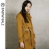 Mark Huafei Womens 2019 mùa thu Áo hai dây thêu ngực Eo Áo khoác OL gió Anh - Trench Coat