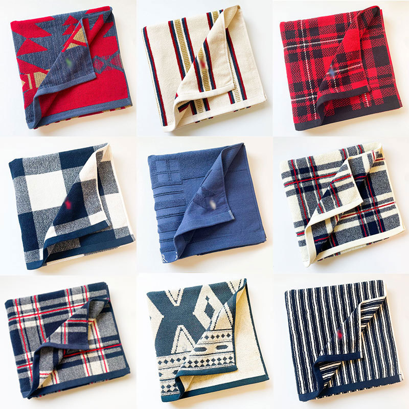 Embroidered Cotton Bath Towel with Classic Plaid Design, Soft Terry, Couple Style, Home Bath Towel with Fresh Stripes Embroidered Cotton Bath Towel with Classic Plaid Design, Soft Terry, Couple Style, Home Bath Towel with Fresh Stripes