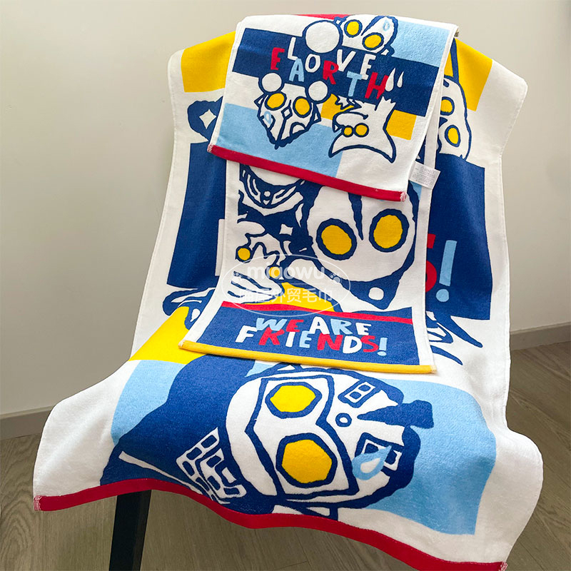 Export Japanese Order Ultraman Children's Towel Zero Diga Cartoon Kindergarten Face Towel Cute Boy Face Towel