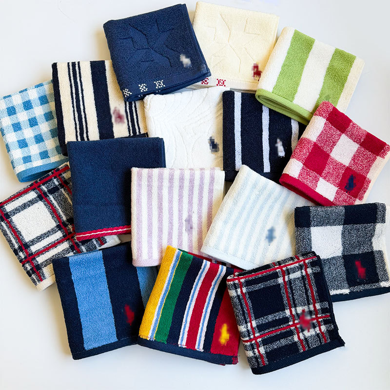 Free Shipping for Orders of 5 or More. Exported to Japan, Classic Plaid Pure Cotton Square Towel with Embroidered Ball Design, Small Towel, Face Towel, Hand Towel Free Shipping for Orders of 5 or More. Exported to Japan, Classic Plaid Pure Cotton Square Towel with Embroidered Ball Design, Small Towel, Face Towel, Hand Towel
