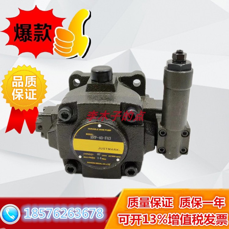 Taiwan JUST Oil Pump JUSTMARK Hydraulic Oil Pump HVP-40-FA3 Variable Vane Pump HVP-30FA3