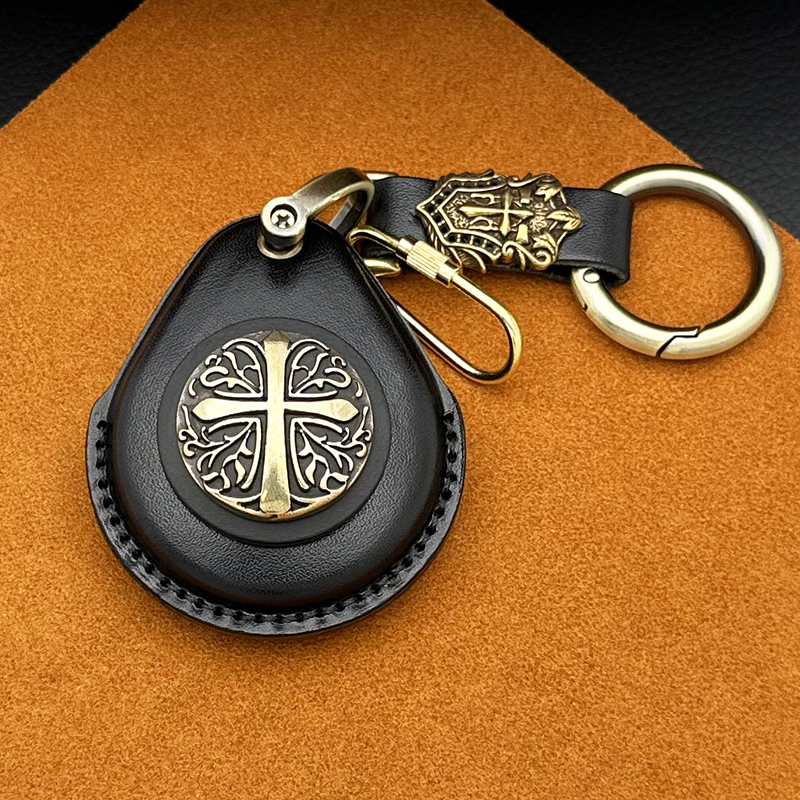 Suitable for Harley Motorcycle Genuine Leather Fat Boy Key Cover Sensor Keychain X48 Glide Street Key Bag 883