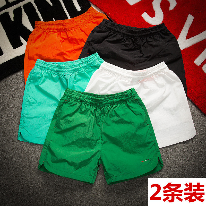 Summer Thin Quick-Dry Shorts for Men, Beach Casual Shorts, Couple's Outdoor Wear, Solid Color Sports Men's 3-Point Shorts, Trendy