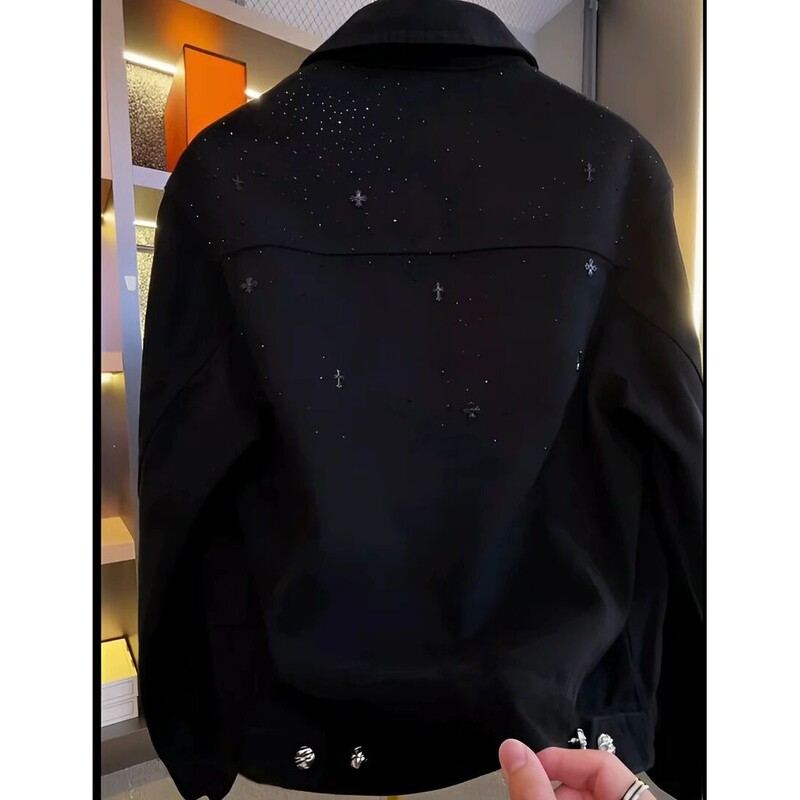 2025 Autumn Haute Couture Galaxy Series Starry Sky Unisex Haute Couture Denim Jacket Short Style Trendy Fashion