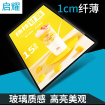 Frame poster new tempered glass led billboard wall type luminous ultra-thin light box interior decoration drawing hanging