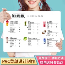 PVC menu design and production of milk tea dessert price list customized dish printing display board barbecue hot pot