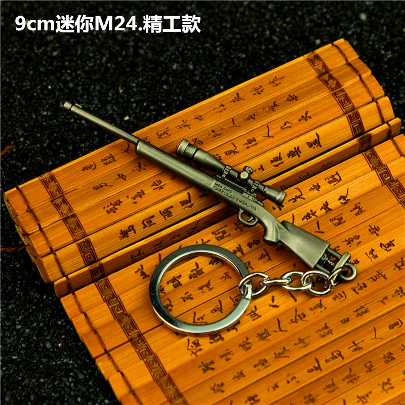 Trò chơi Jedi ăn gà móc khóa mặt dây 98k ba cấp tín hiệu AWM súng nhỏ mô hình kim loại nhỏ đồ chơi - Game Nhân vật liên quan