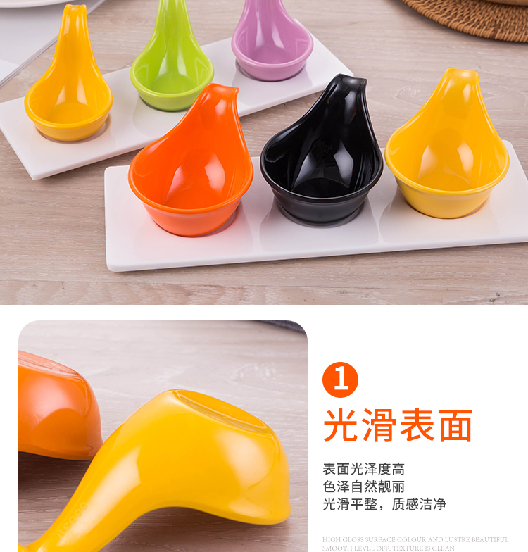 Nhà hàng trà melamine A5 melamine bộ đồ ăn gia vị đa năng món ăn tráng miệng muỗng gia vị nước sốt dấm caviar muỗng nước sốt món ăn khay gỗ đựng đồ ăn