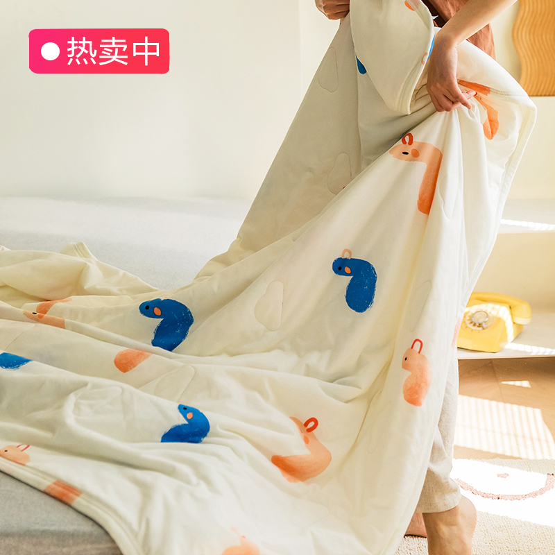 Class A cotton knitted air conditioning quilt single summer Tianzhu cotton thin quilt washable cotton children's summer cool quilt