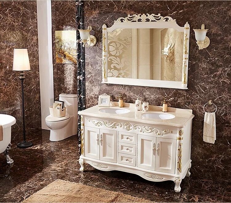 Painting European bathroom cabinet combined with floor-style antique wash wash basin toilet marble wash wash basin