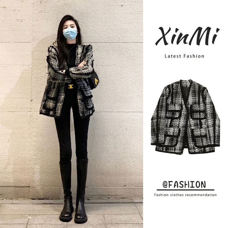 LILY MOST temperament small fragrance famous Yuan senior coat woman 2023 new Hepburn wind Korean coat tide