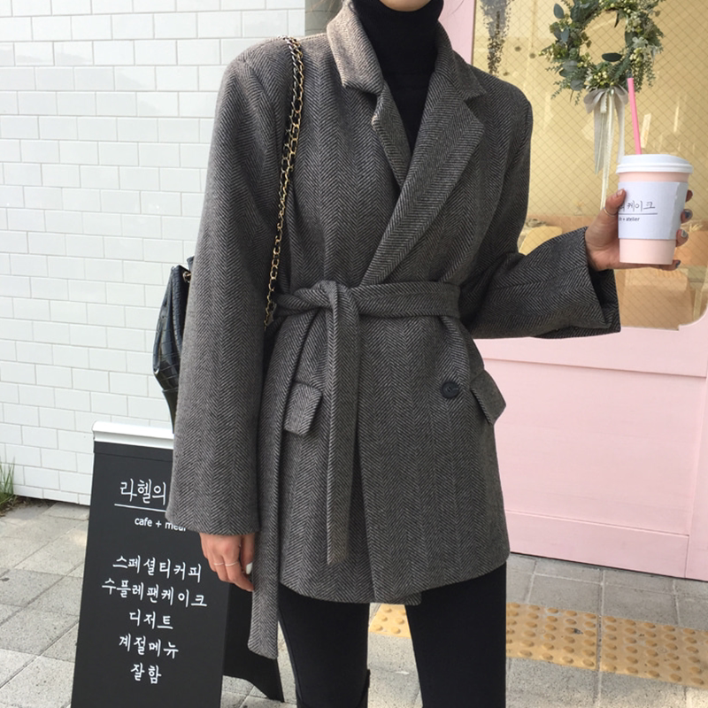 sandro moskoloni Korean version of wool in suit jacket temperament retro closets cashies and skinny ladies