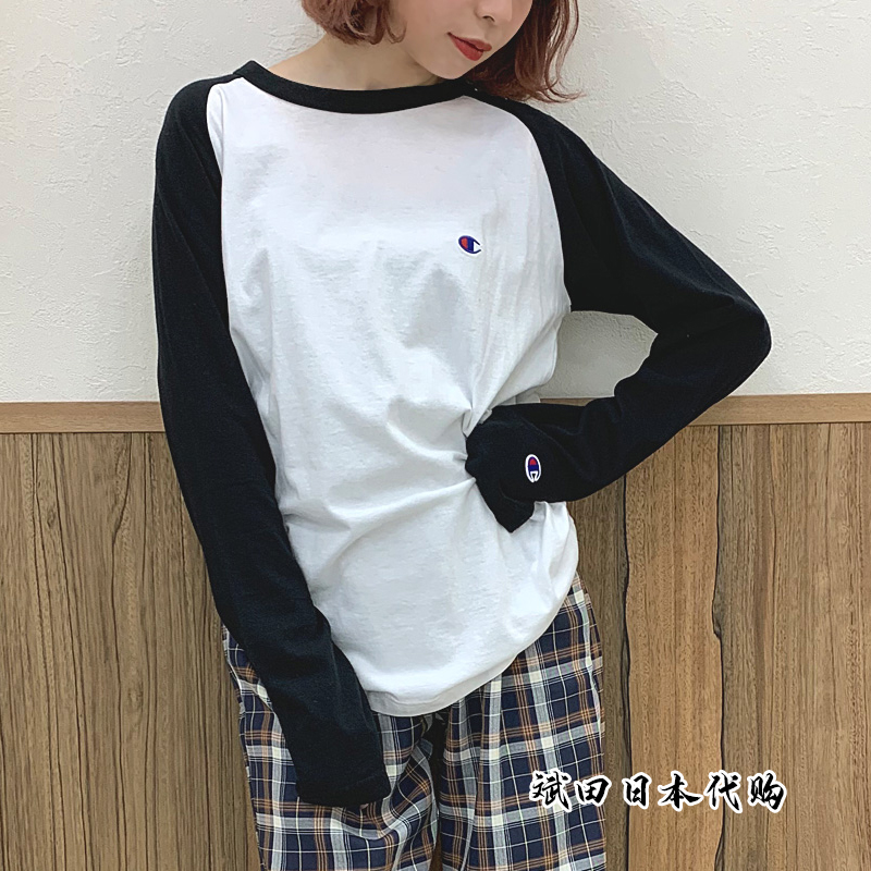 Japan procurement Japanese version champion champion color matching long-sleeved T-shirt cotton autumn and winter single logo C3-P402