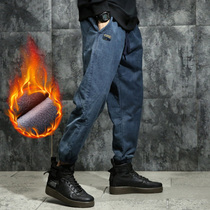 Hong Kong boomers 2021 new winter plus suede loose bunches casual Harun pants mens body sizes big and fat pants