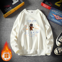 Tide card cartoon sweater male bear astronaut 2021 trend loose couple plus velvet thick Joker top