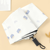 Rain s umbrella female sunny and rainy students simple Moren hipster folding parasol cute Japanese sunscreen anti-wind