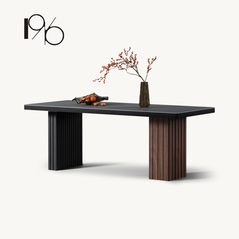Italian Minimalist Glass Dining Table and Chairs 2026 New Model Light Luxury High-End Living Room Home Use Modern Simple Rectangular Shape