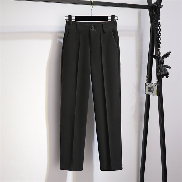 High-grade woolen suit pants women's autumn and winter 2022 new pants high waist slim all-match woolen casual straight-leg pants