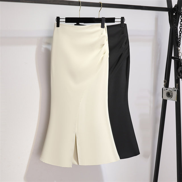 Mid-length fishtail skirt irregular slit suit skirt